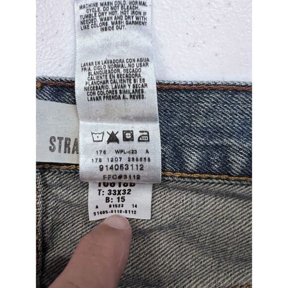 Levi Strauss Signature Men's 33 X 32 Relaxed Straight Denim Jeans Riding Cowboy - Picture 7 of 10